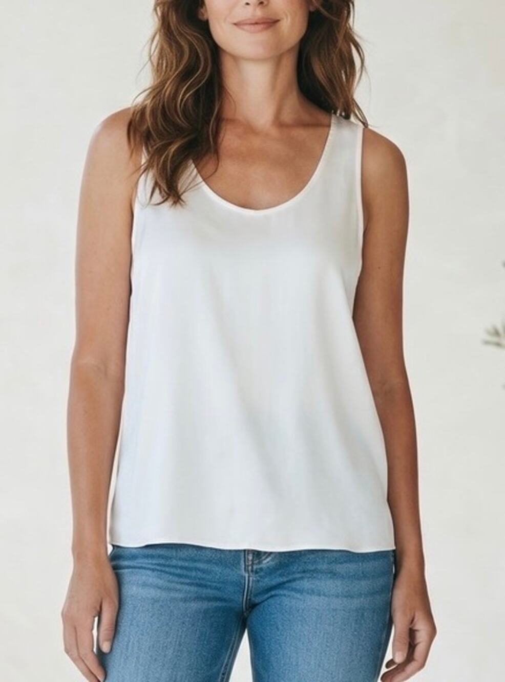 J. Crew Cream Ivory Sleeveless Shell Top in Everyday Crepe - Large, NWT